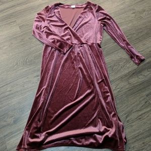 Rose Velvet Midi Dress